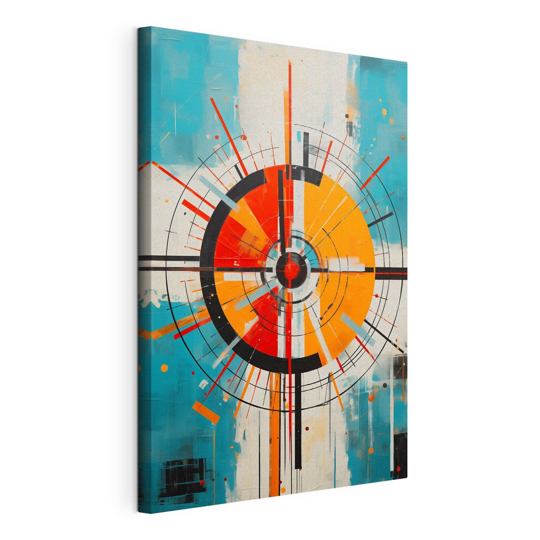 Colorful circle with lines and dots