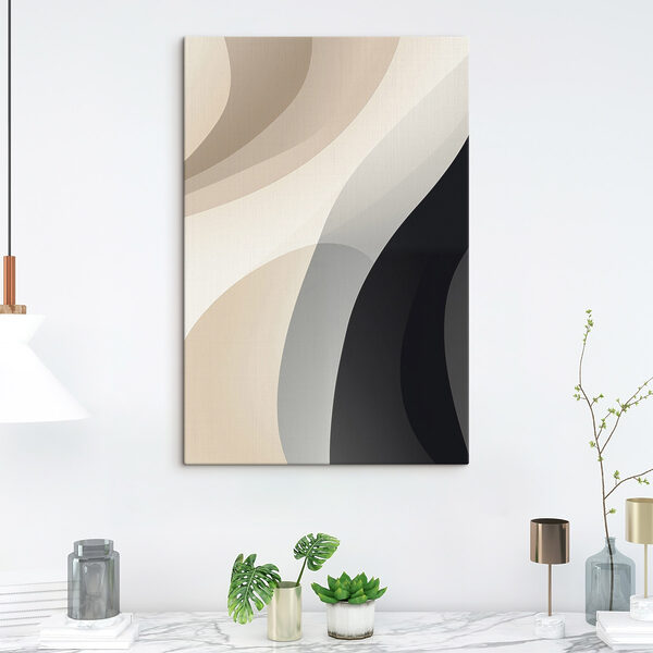 Tableaux Tableaux Courbes abstraites dans des tons doux et discrets (UGS : s46494)