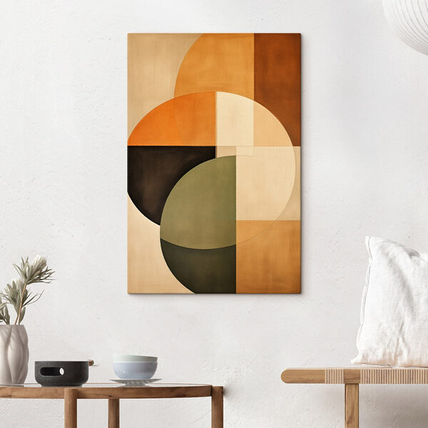 Colorful art piece with circles and squares Colorful art piece with circles and squares