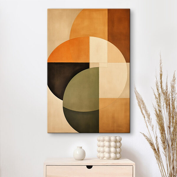 Colorful art piece with circles and squares Colorful art piece with circles and squares