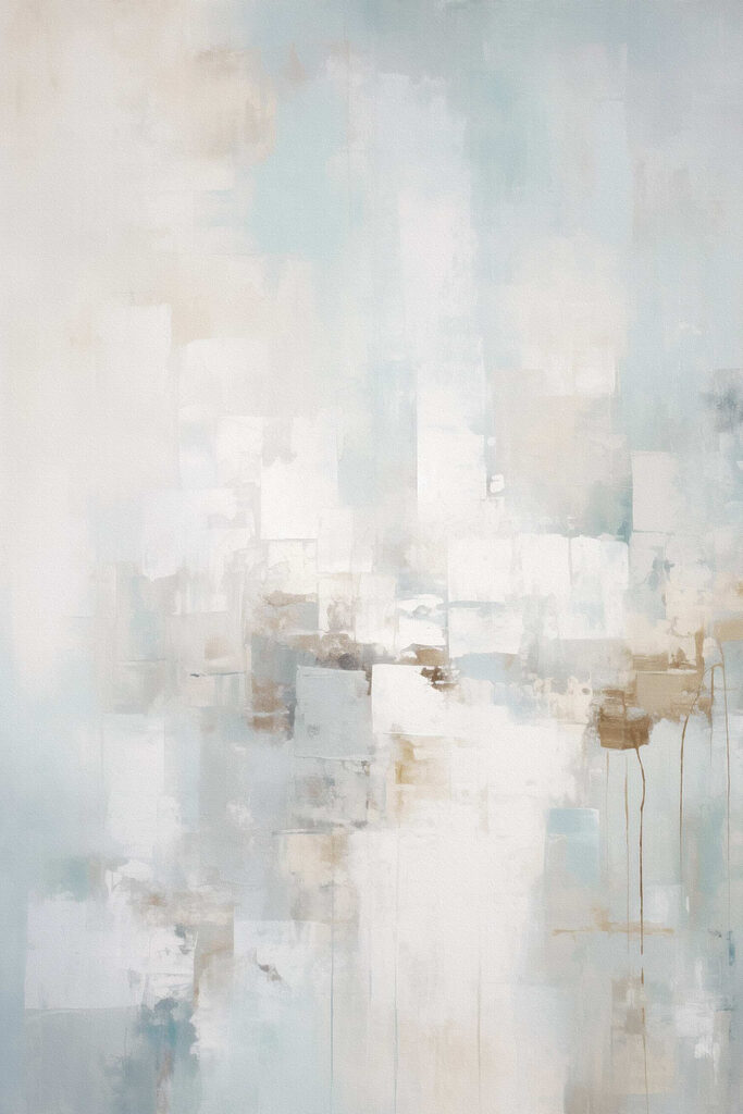 Painting of a white and blue background Painting of a white and blue background