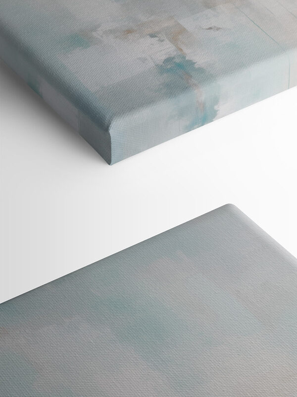 Painting of a white and blue background Painting of a white and blue background
