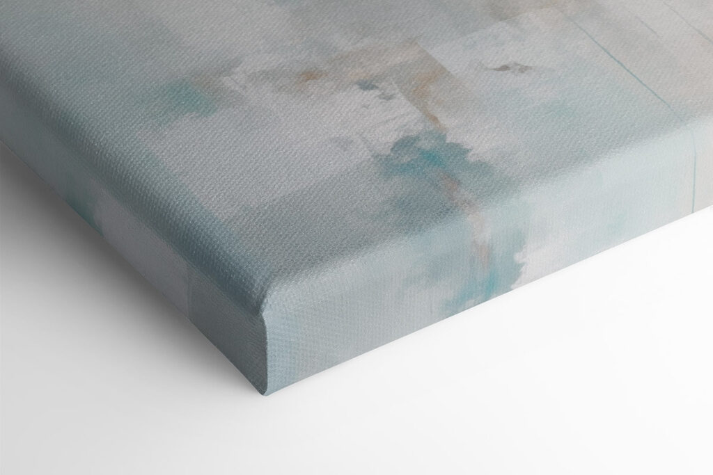 Painting of a white and blue background Painting of a white and blue background