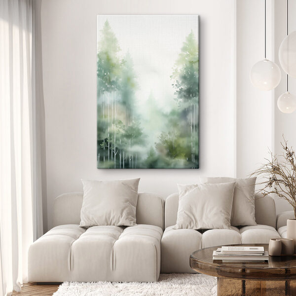Tableaux Tableaux Peinture représentant des arbres dans le brouillard (UGS : s46689)