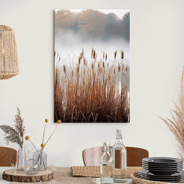 Tall grass with fog in the background Tall grass with fog in the background