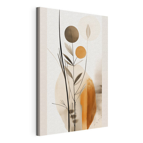Tableaux Tableaux Plante avec des cercles et des feuilles (UGS : s46698)