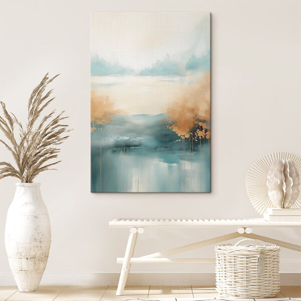 Tableaux Tableaux Peinture représentant un paysage avec des arbres et de l'eau (UGS : s46704)