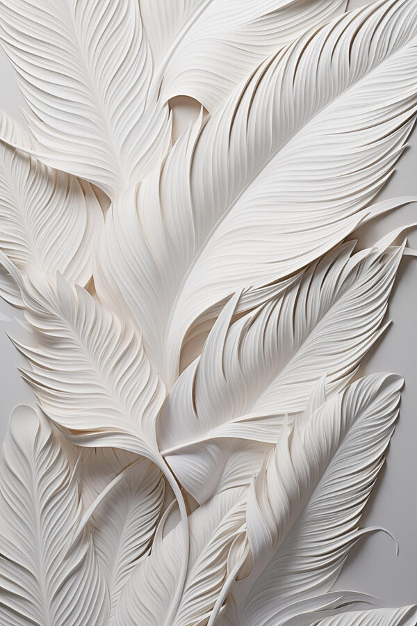 White feathers on a white surface White feathers on a white surface
