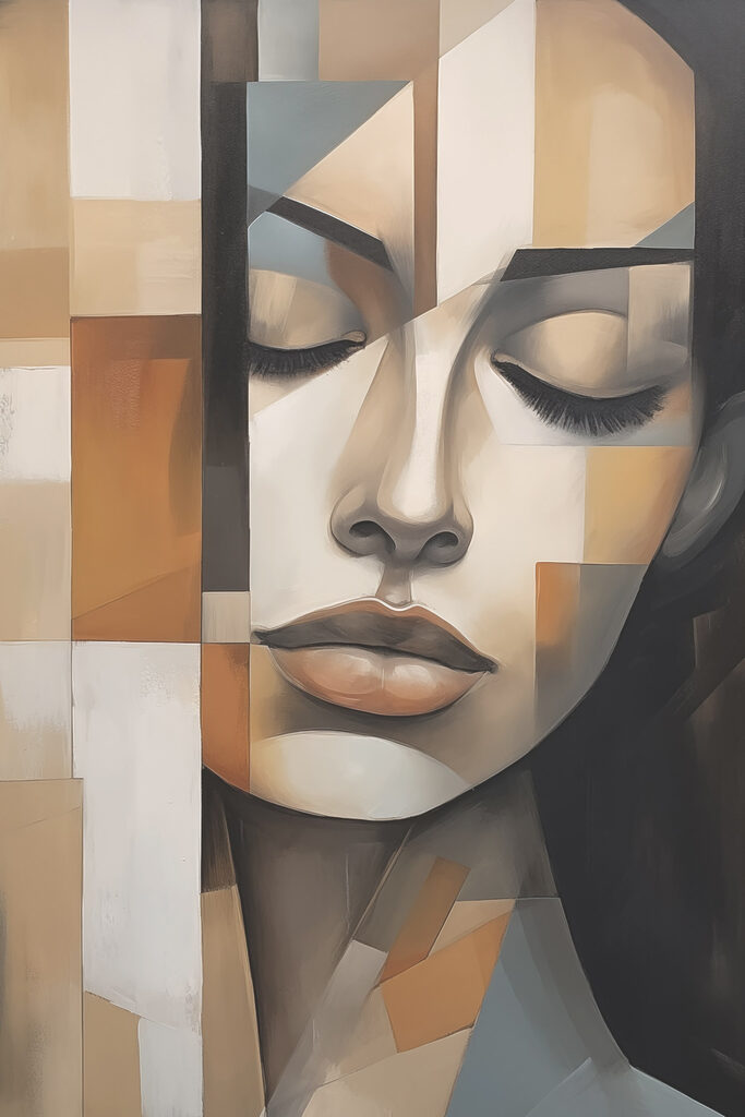 Painting of a woman's face Painting of a woman's face