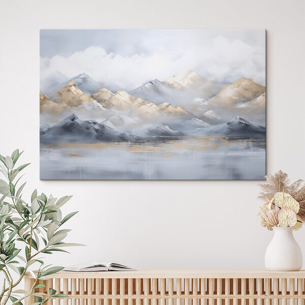 Tableaux Tableaux Peinture représentant des montagnes et du brouillard (UGS : s46765)