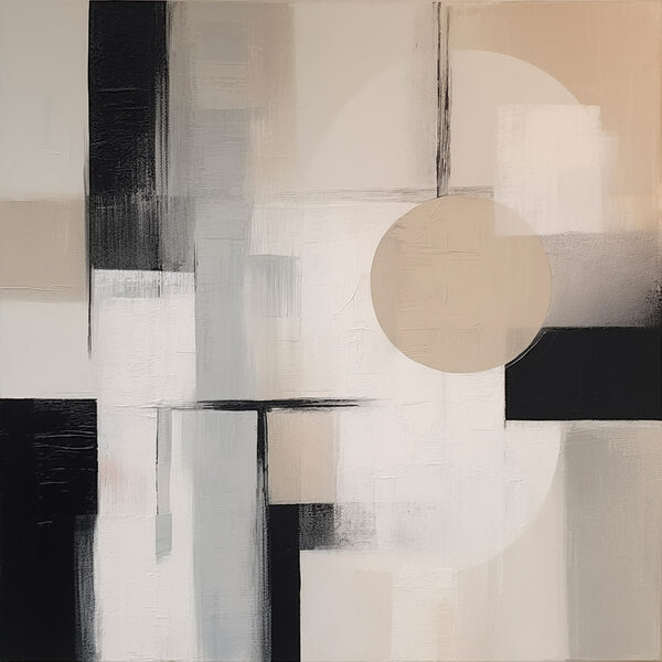Painting of a circle and squares Painting of a circle and squares