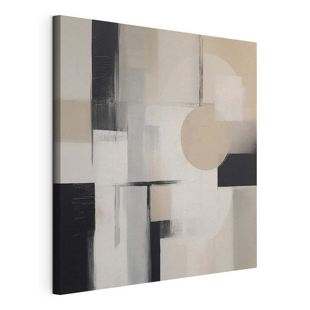 Painting of a circle and squares Painting of a circle and squares