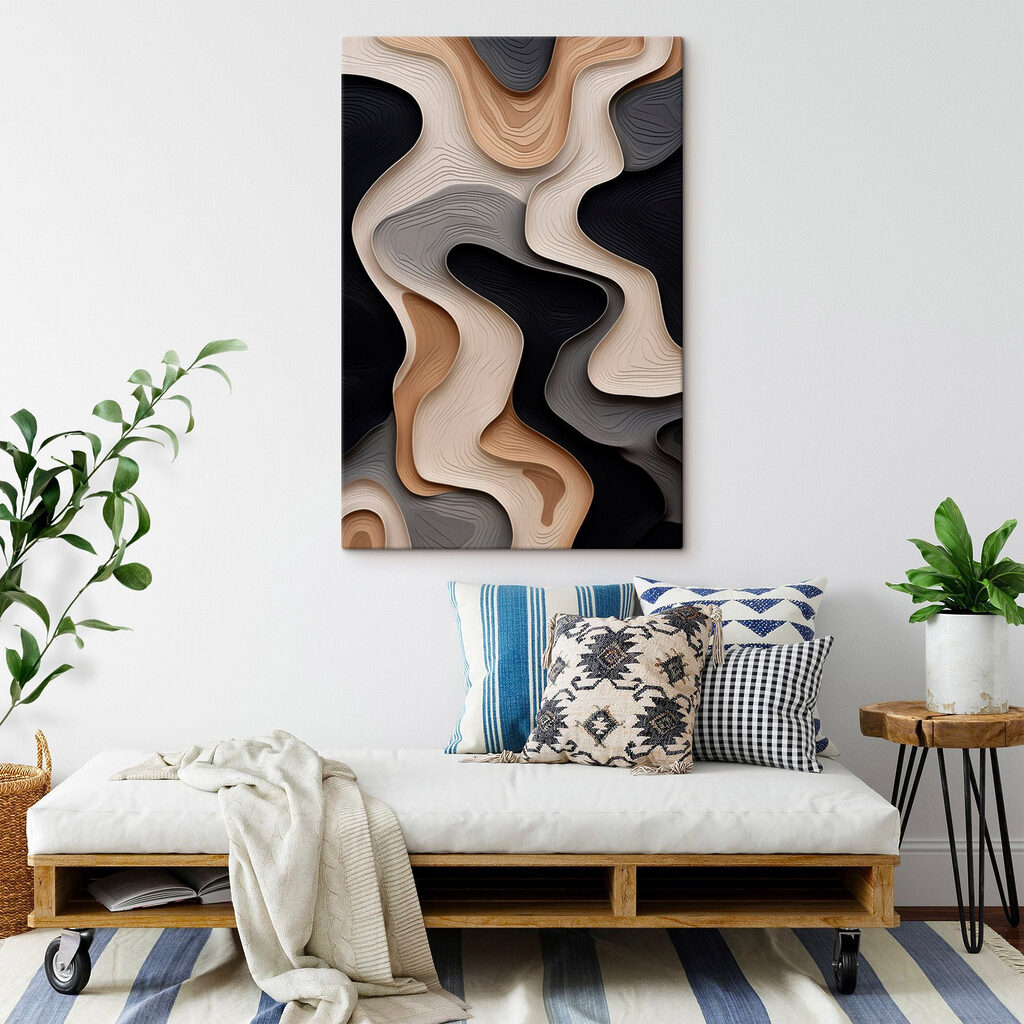 Flowing shapes in warm, neutral tones Flowing shapes in warm, neutral tones