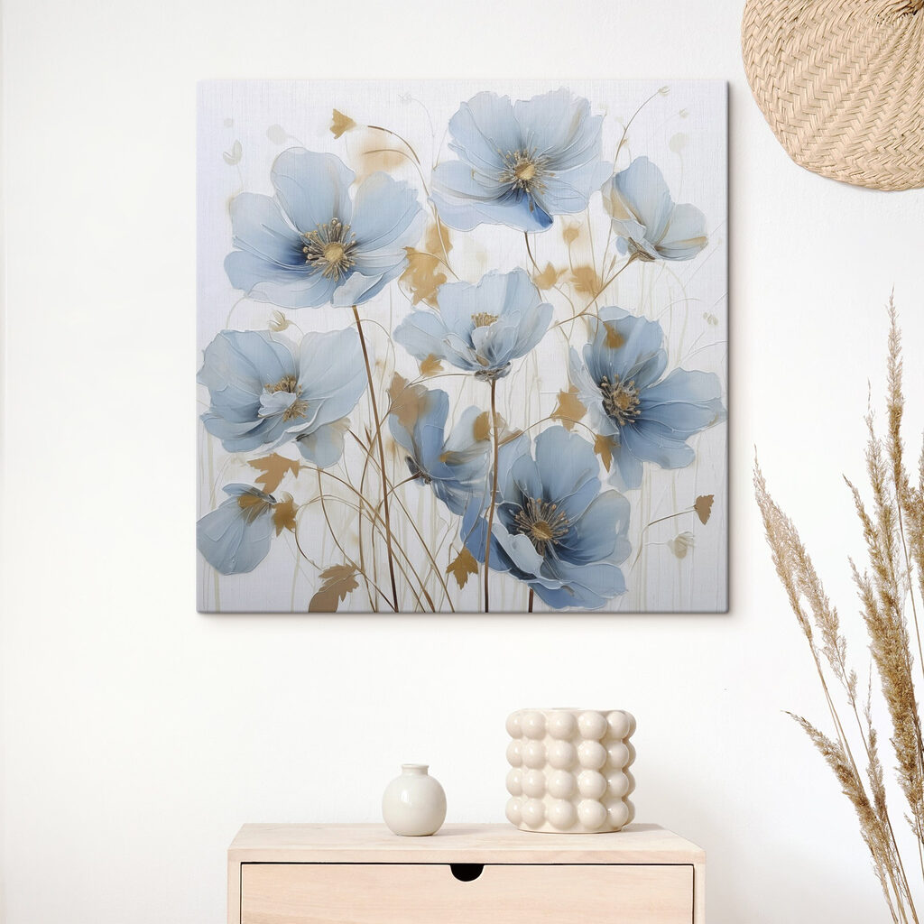 Painting of flowers on a white background Painting of flowers on a white background