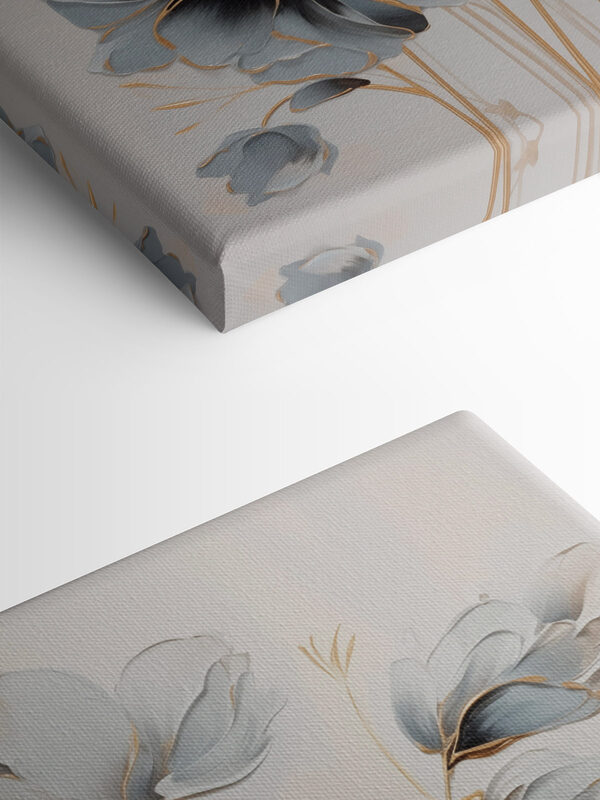 Painting of flowers on a white surface Painting of flowers on a white surface