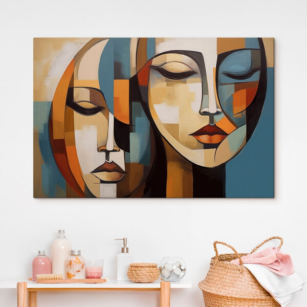 Painting of two women's faces