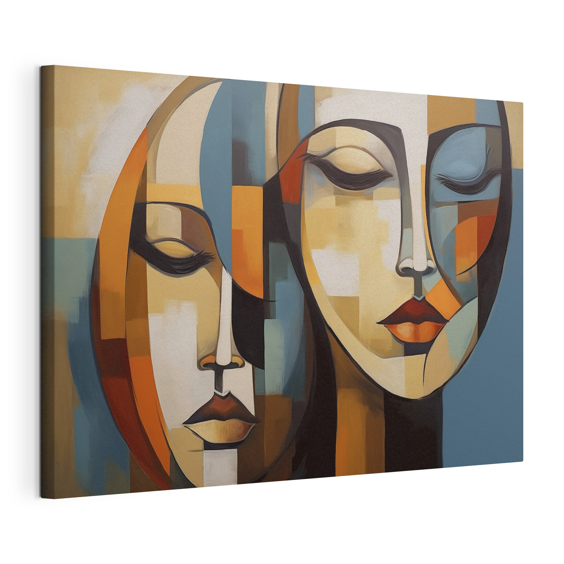 Painting of two women's faces