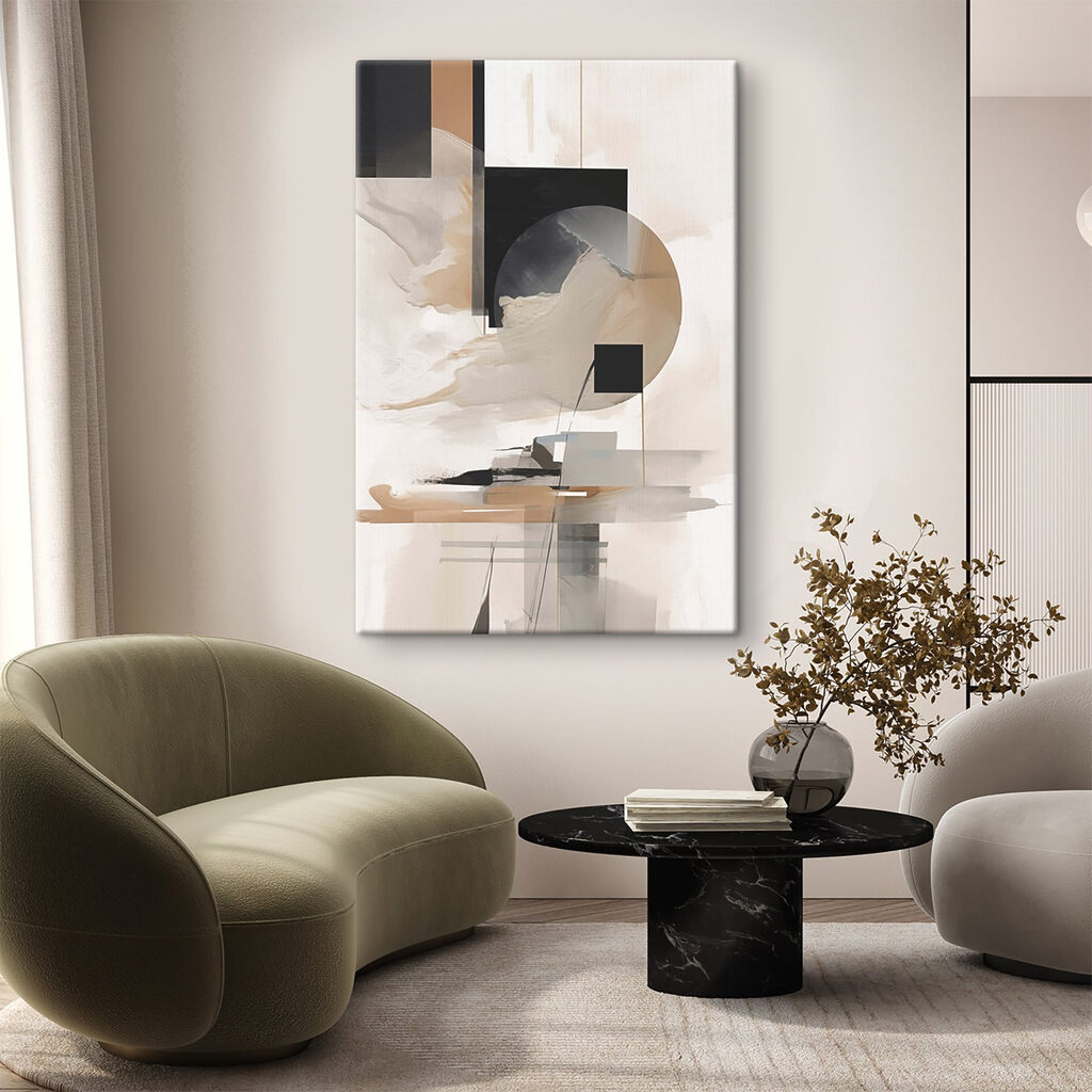 Painting of a circle and squares Painting of a circle and squares