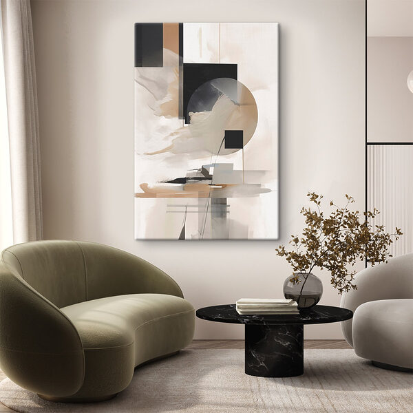 Tableaux Peinture représentant un cercle et des carrés
