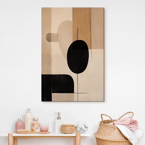 Tableaux Tableaux Peinture représentant un cercle et des ovales en noir et blanc (UGS : s46994)