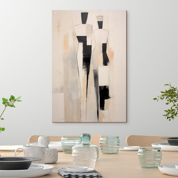 Painting of a person in black and white Painting of a person in black and white