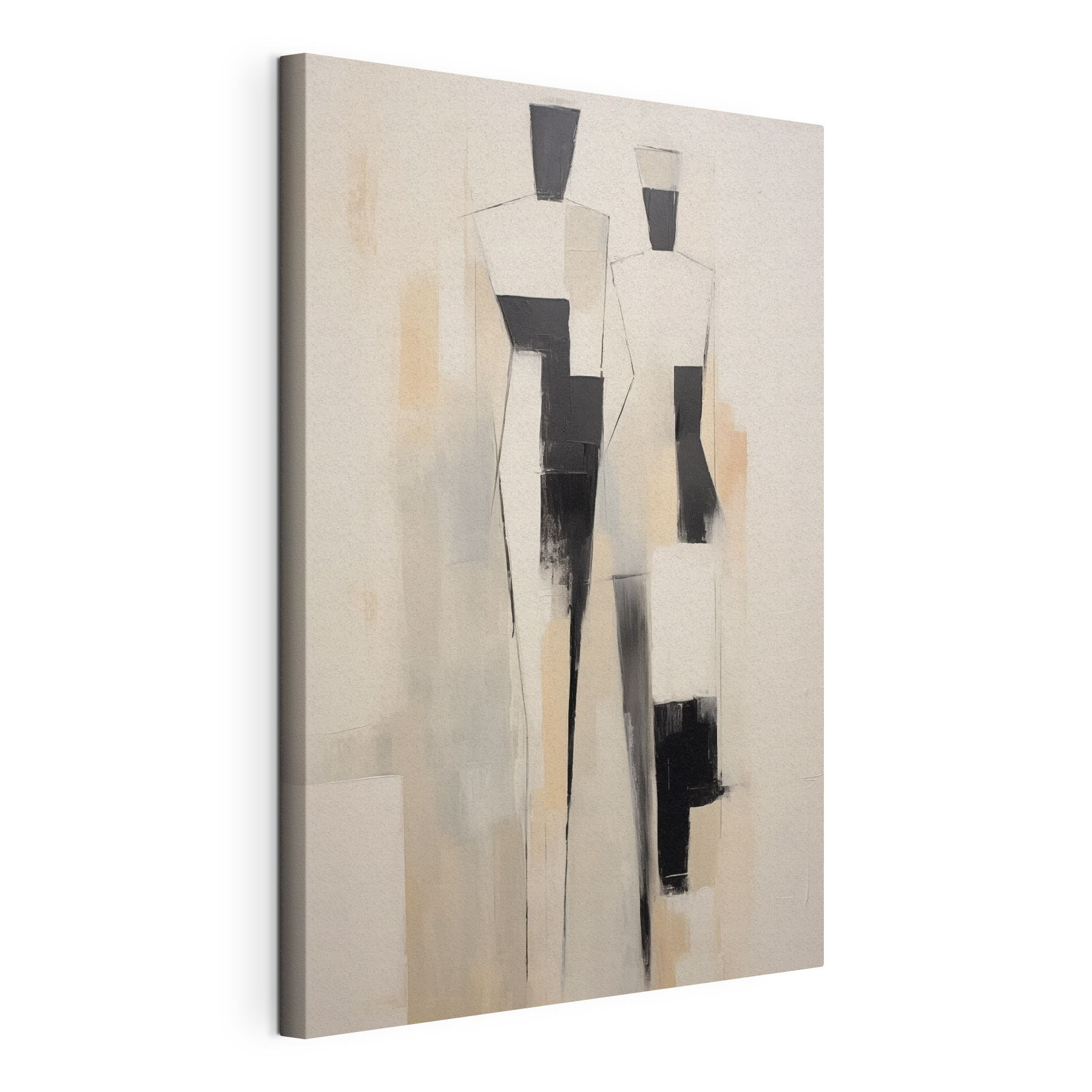Painting of a person in black and white Painting of a person in black and white