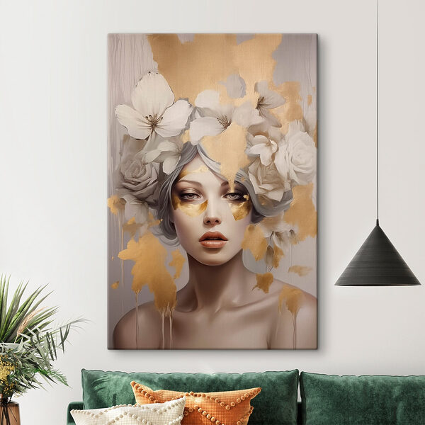 Tableaux Tableaux Tableau représentant une femme avec des fleurs dans les cheveux (UGS : s47006)