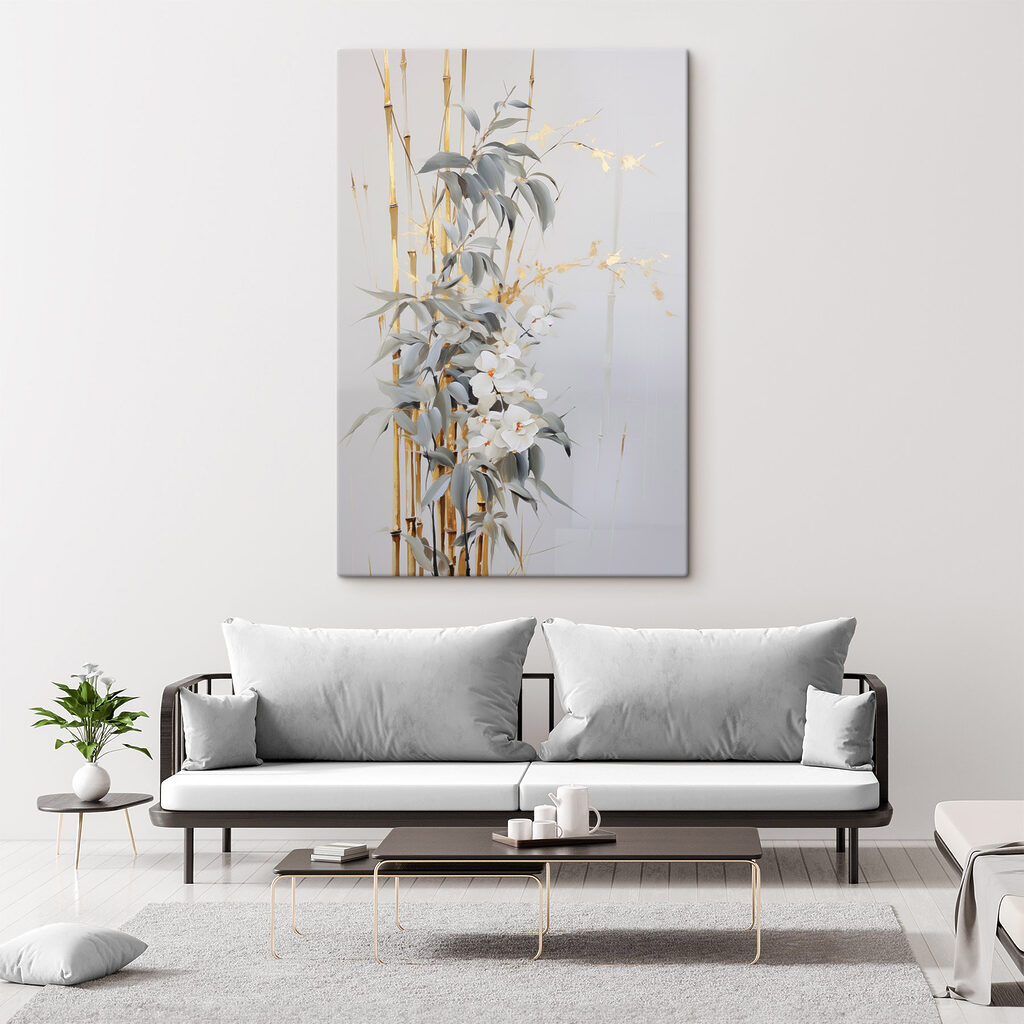 Painting of flowers and leaves