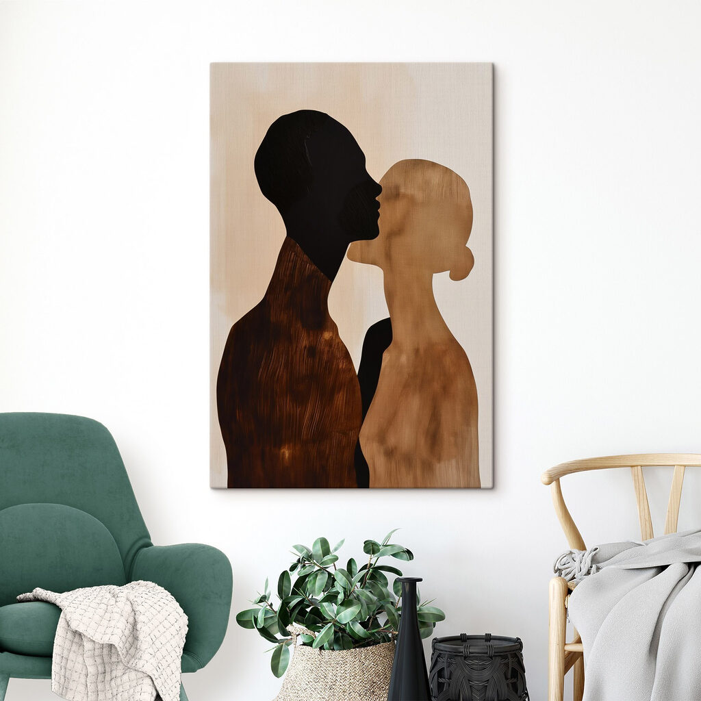 Man and woman kissing