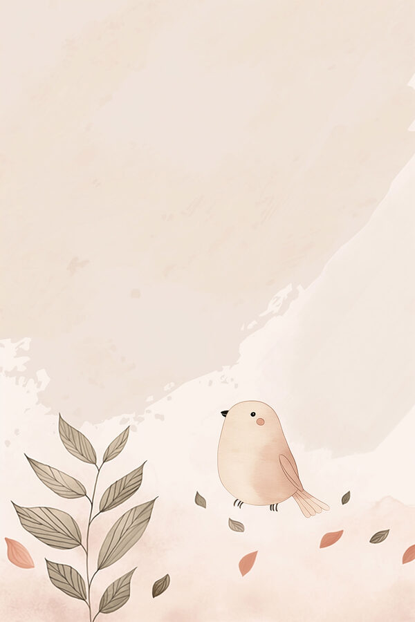 Bird and leaves on a white background Bird and leaves on a white background