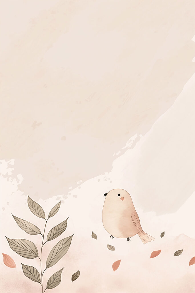 Bird and leaves on a white background Bird and leaves on a white background