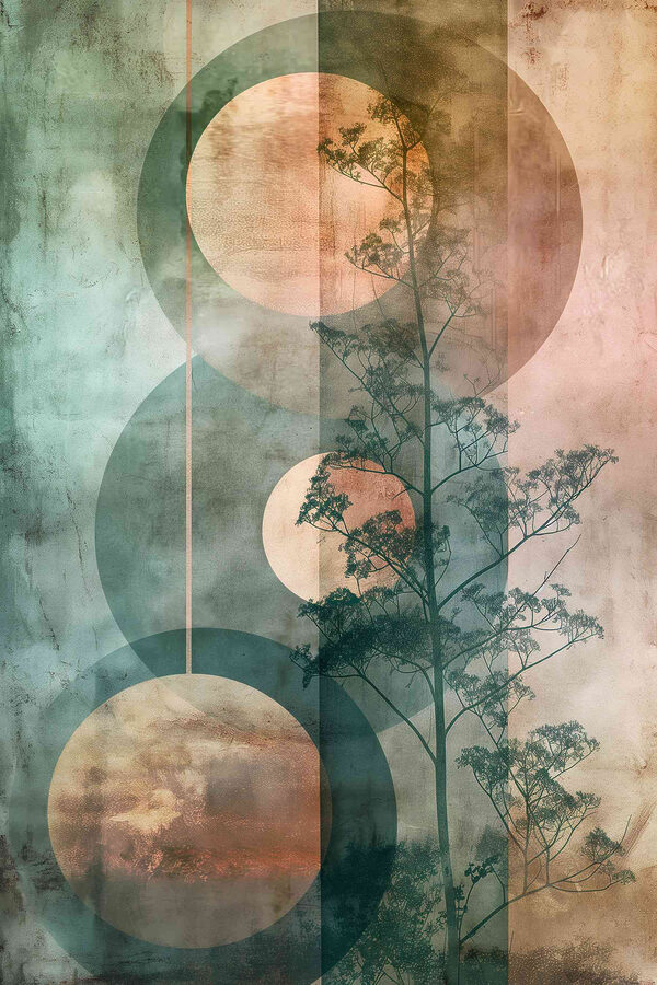 Tree and circles on a wall Tree and circles on a wall