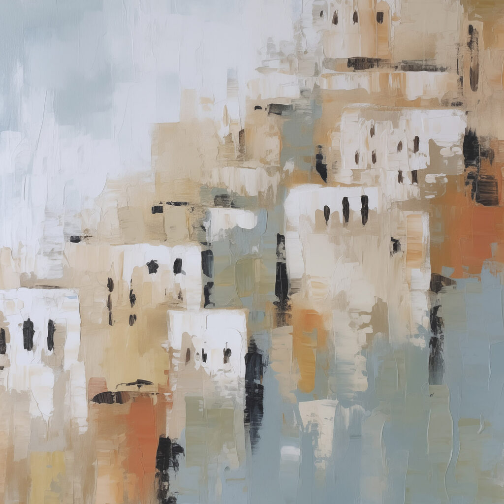 Painting of a city Painting of a city