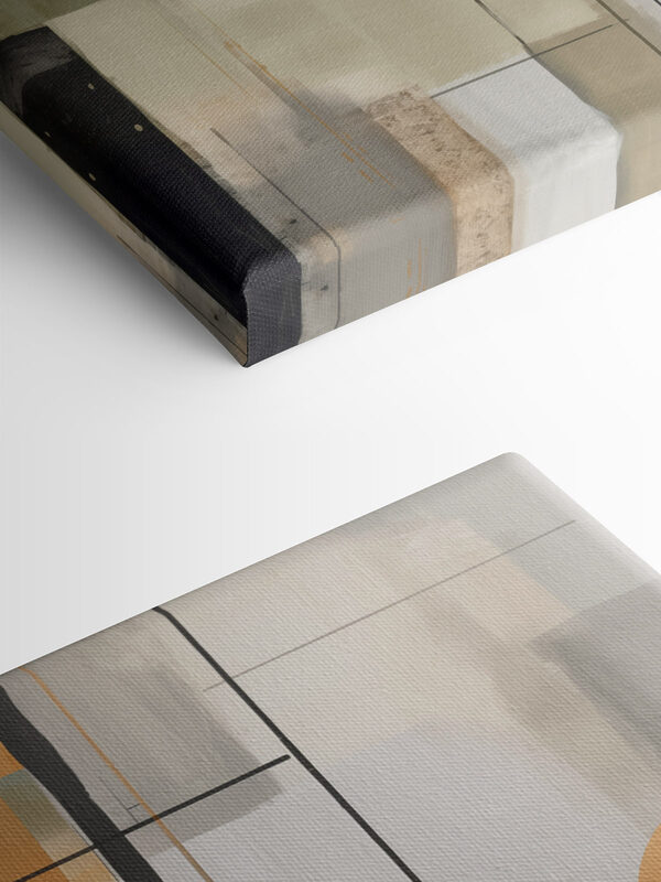 Painting of a white and grey art