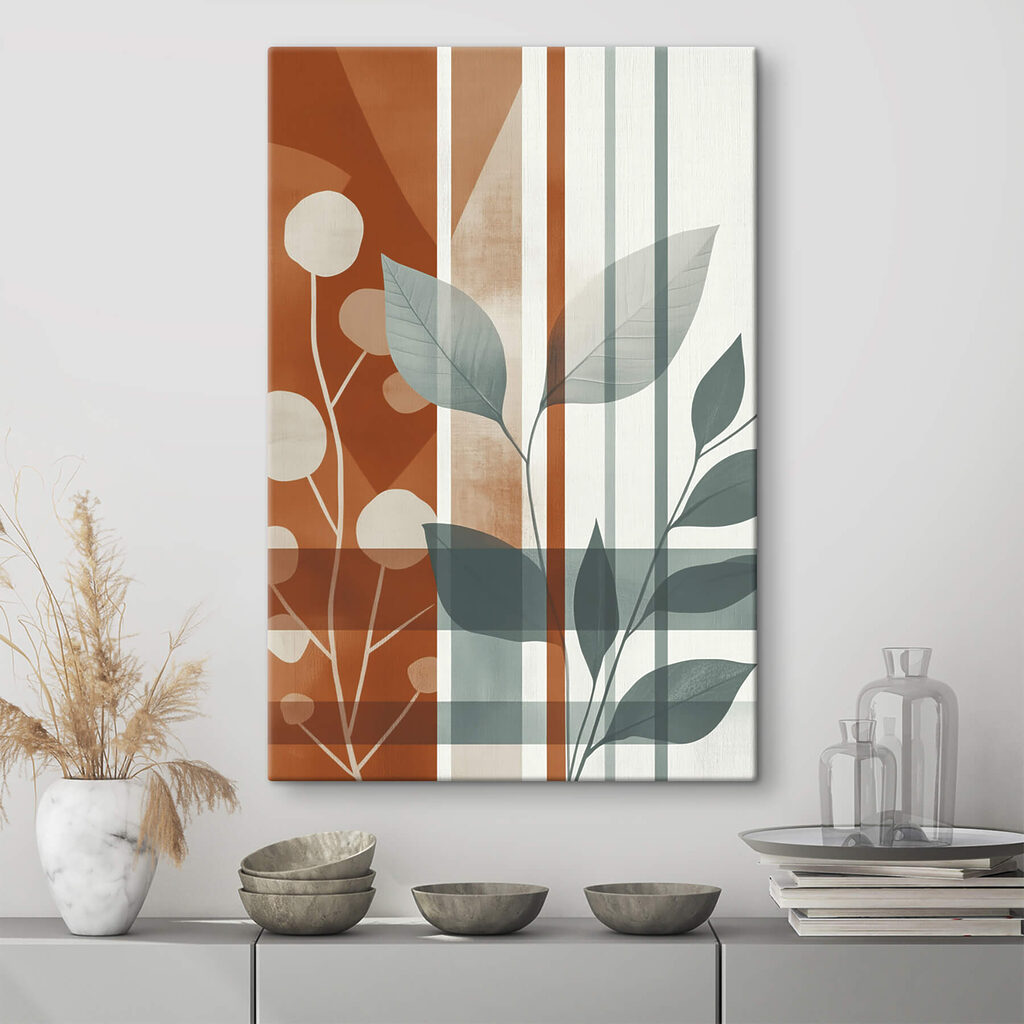 Artistic play of leaves and lines Artistic play of leaves and lines