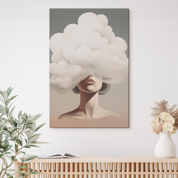 Tableaux Tableaux Femme dont le visage est masqué par un nuage (UGS : s47337)