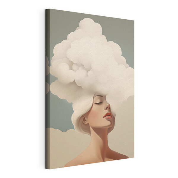 Tableaux Une femme aux cheveux blancs, avec des nuages dans les cheveux (UGS : s47338) Tableaux Tableaux Une femme aux cheveux blancs, avec des nuages dans les cheveux (UGS : s47338)