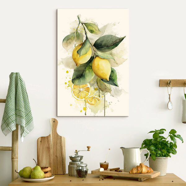 Tableaux Tableaux Aquarelle représentant des citrons sur une branche (UGS : s47123)