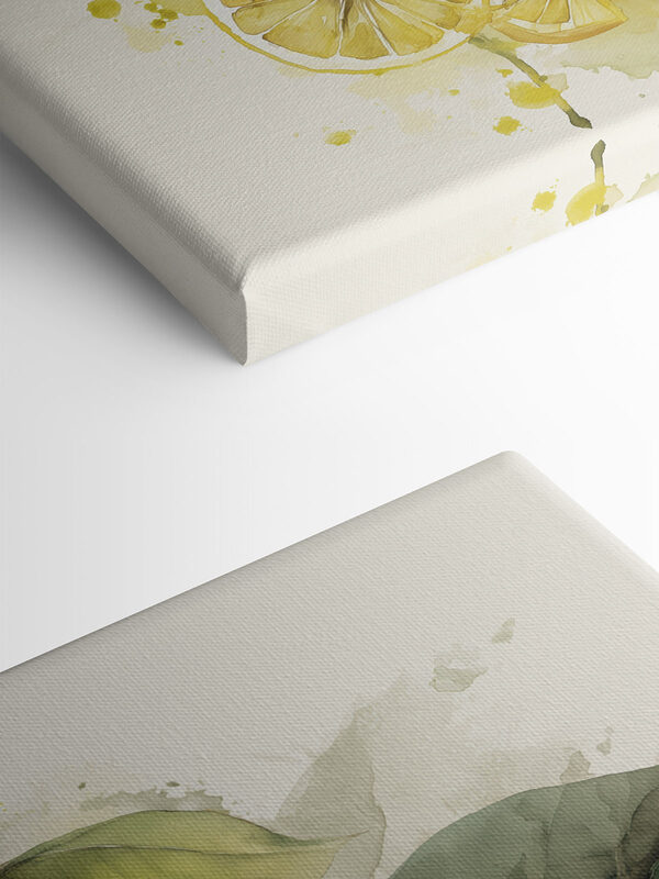 Aquarelle représentant des citrons sur une branche