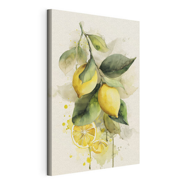 Tableaux Aquarelle représentant des citrons sur une branche