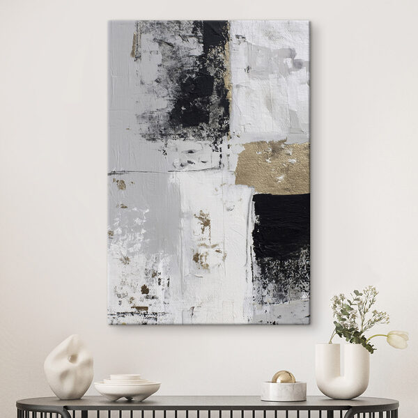 Tableaux Tableaux Peinture en blanc et noir (UGS : s47134)