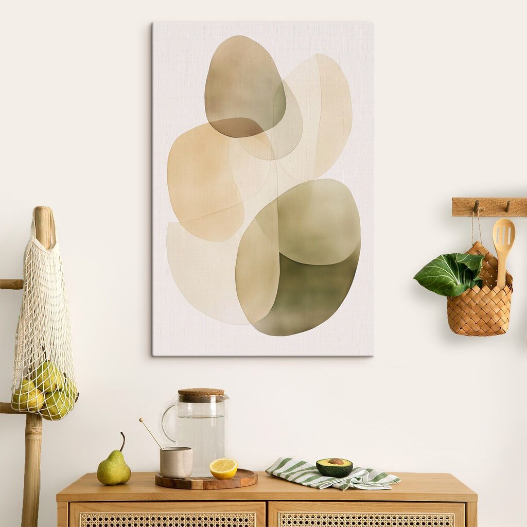 Soft curves in gentle earth tones