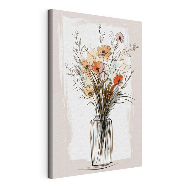 Tableaux Tableaux Dessin représentant des fleurs dans un vase (UGS : s47495)