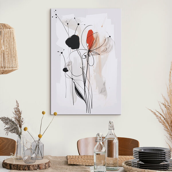 Tableaux Tableaux Peinture représentant des fleurs et des lignes (UGS : s47501)