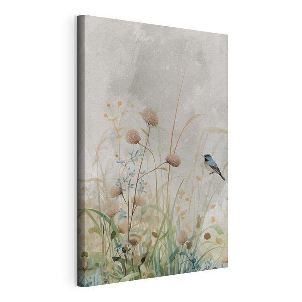 Tableaux Tableaux Un oiseau dans un champ de fleurs (UGS : s46890)