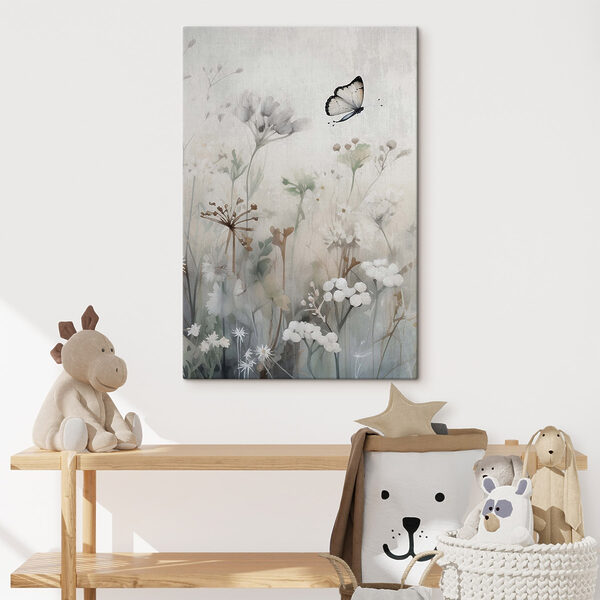 Tableaux Tableaux Papillon volant au-dessus des fleurs (UGS : s46897)