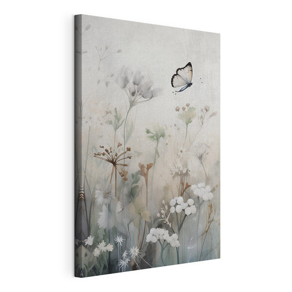 Papillon volant au-dessus des fleurs Tableaux Papillon volant au-dessus des fleurs