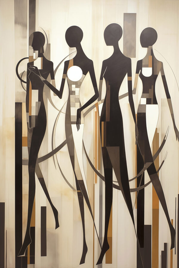 Group of women in black and white Group of women in black and white