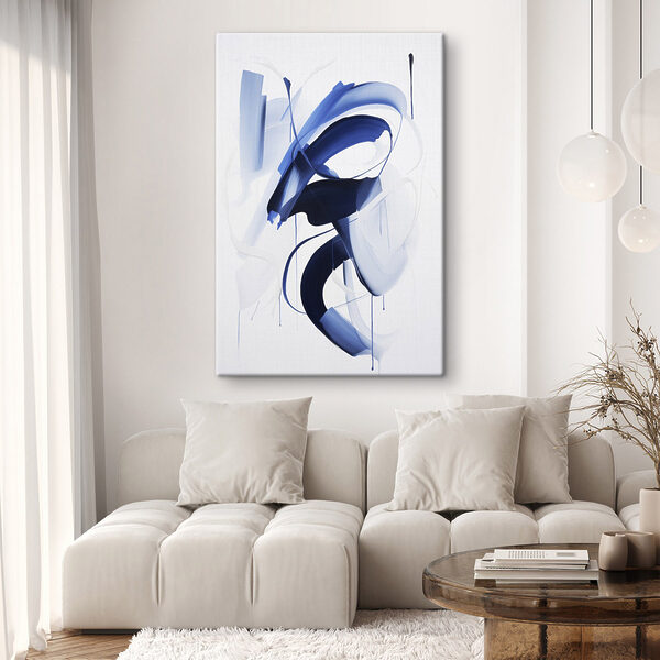 Tableaux Tableaux Peinture bleue et blanche (UGS : s47428)