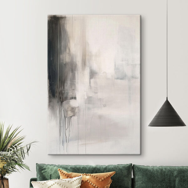 Tableaux Tableaux Peinture abstraite en blanc et noir (UGS : s47458)